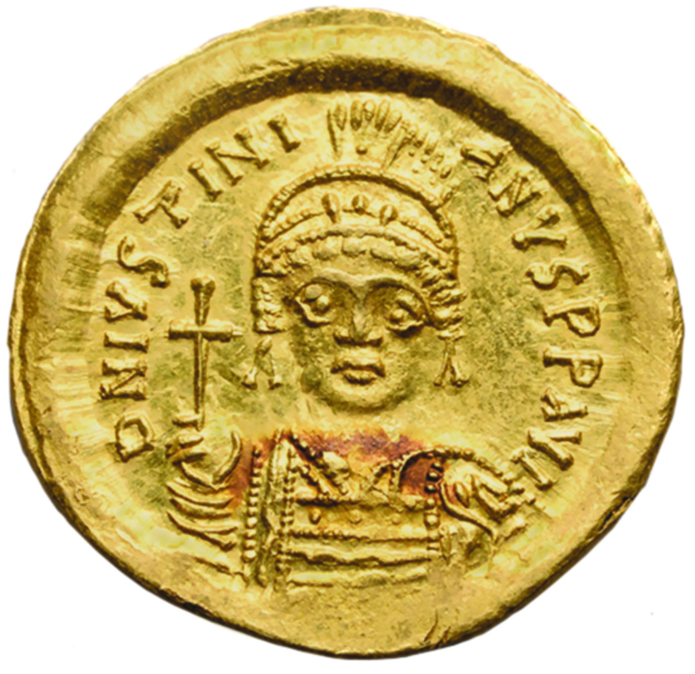 Византийский солид Юстиниана Великого, VI в.